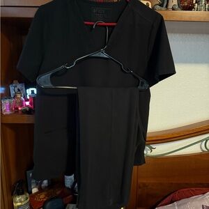 Figs Black Scrub Top and Pants Set